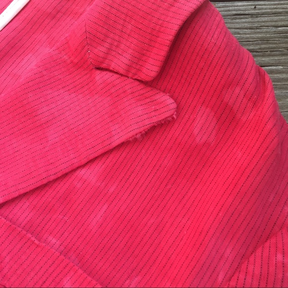 Theory Marbled Tie-Dye Blazer Red Pink Raspberry Linen Womens Size 2 - Picture 7 of 8